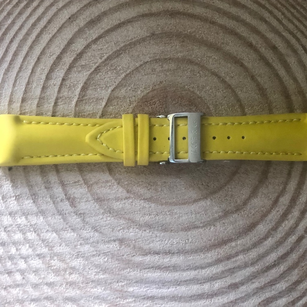 Jacob & Co Yellow Polyurethane Watch Wrist Band Strap